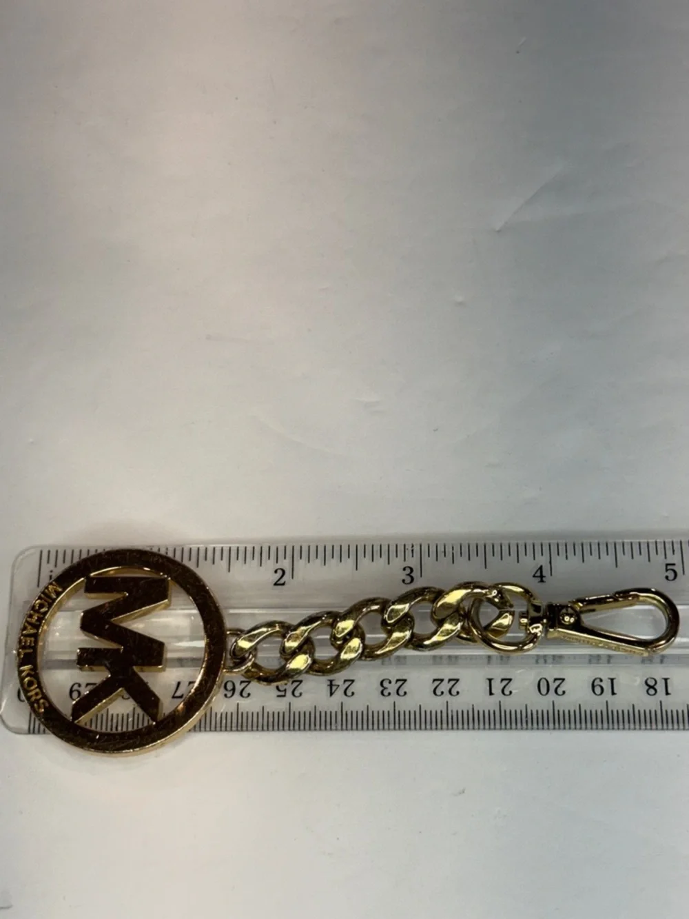 Michael Kors Gold MK Logo Keychain Heavy Chain Bag Charm Luxe - Picture 5 of 16